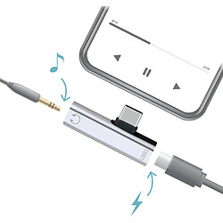 Adaptateur Jack 3.5mm vers USB C + Charge USB C Blanc Bigben