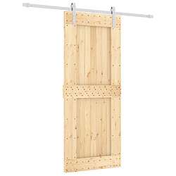 vidaXL Porte coulissante et kit de quincaillerie 85x210 cm pin massif