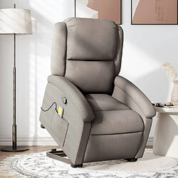 vidaXL Fauteuil inclinable de massage Taupe Tissu