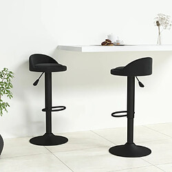 vidaXL Tabourets de bar lot de 2 Noir Velours