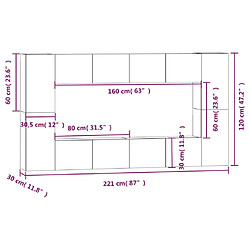 vidaXL Ensemble de meubles TV 8 pcs Chêne sonoma Bois d'ingénierie pas cher