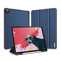 Dux Ducis Etui en PU + TPU triple avec porte-stylet bleu pour votre Apple iPad Pro 12.9 (2020)