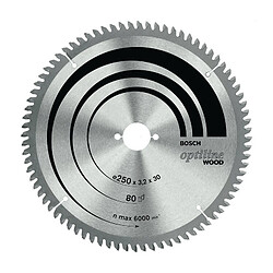 Lame pour scie circulaire Ext 250mm Z.80 WZ/N Percage 30mm Larg coupe.3,2mm HM BOSCH