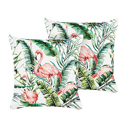 Beliani Lot de 2 coussins ELLERA 45 x 45 cm Animal Vert 