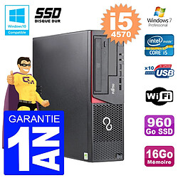 PC Fujitsu Esprimo E720 E85+ DT i5-4570 RAM 16Go Disque 960 Go SSD Wifi W7 - Occasion