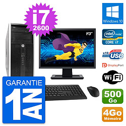 PC Tour HP Pro 6300 CMT Ecran 19" i7-2600 RAM 4Go Disque 500Go Windows 10 Wifi - Occasion