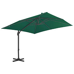 vidaXL Parasol de jardin en porte-à-faux et poteau en aluminium vert