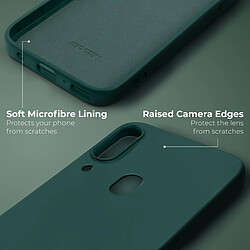 Avis Moozy Lifestyle. Coque conçue pour Samsung A40, vert foncé – Coque en silicone liquide avec finition mate et doublure en microfibre douce.