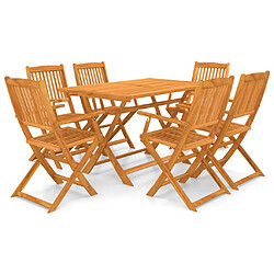 Maison Chic Mobilier à dîner de jardin 7 pcs- Ensemble table et chaises d'extérieur - Salon/Mobilier de jardin classique Bois d'acacia solide -MN27369