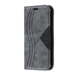 Wewoo Coque Pour iPhone 11 Splicing Color Magnetic Hem Horizontal Flip Housse en cuir avec support et fentes cartes Gris