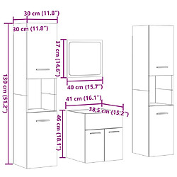 vidaXL Ensemble de meubles de salle de bain 4 pcs chêne sonoma pas cher