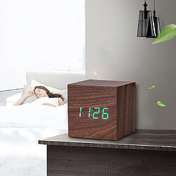 Avis Wewoo Réveils Multicolore Sons Contrôle En Bois Horloge Moderne Numérique LED Bureau Réveil Thermomètre Minuterie Rouge