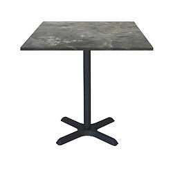 Restootab Table 70x70cm - modèle Dina pierre métallisée