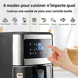 Friteuse sans huile 8.8 L 1900 W - KILISKY - air fryer - 8 programmes - Écran LED Tactile - Fenêtre Visible