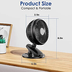 Ventilateur à Clip, Ventilateur de Bureau Portable Rechargeable de 5000 mAh, USB C 4 Vitesses 360 Horizontal et 90 Rotation Verticale Ventilateur à Clip Silencieux Ventilateur Personnel pour Bébé pas cher