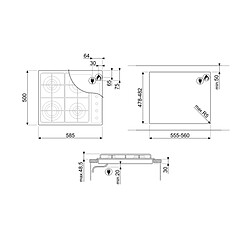 Avis Smeg SR64S plaque Acier inoxydable Intégré (placement) Gaz 4 zone(s)