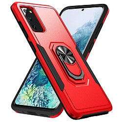 Coque en TPU antichoc avec béquille à anneau rotatif rouge/noir pour votre Samsung Galaxy S20 4G/5G