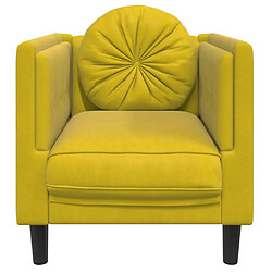 Avis vidaXL Fauteuil avec coussin jaune velours