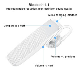 Avis Wewoo Écouteur d'origine Huawei AM04S Colortooth Bluetooth V4.1 sans fil (Blanc)