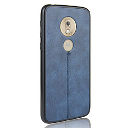 Avis Wewoo Coque Pour Motorola Moto G7 Power Shockproof Couture Vache Motif Peau PC + PU + TPU Case Bleu