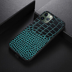 Coque en cuir véritable texture crocodile vert pour votre iPhone 11 Pro 5.8 pouces