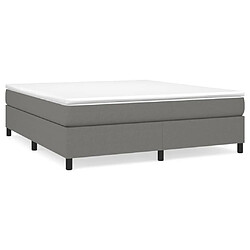 Maison Chic Lit Adulte - Lit simple Lit à sommier tapissier avec matelas moelleux - Meuble de Chambre - Gris foncé 160x200cm Tissu -MN99639