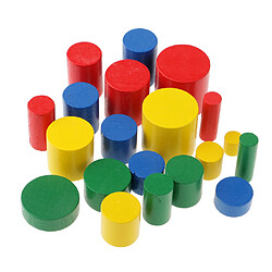 Acheter 4pcs Coloré Montessori Jouet en Bois Cylindre Blocs Début Développement Educatif Cadeau d'Enfant Bébé