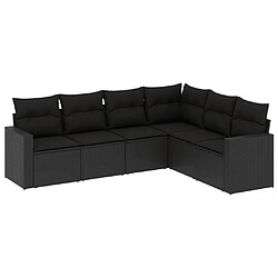 Maison Chic Salon de jardin 6 pcs avec coussins | Ensemble de Table et chaises | Mobilier d'Extérieur noir résine tressée -GKD54204