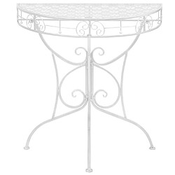 vidaXL Table d'appoint Vintage Demi-ronde Métal 72x36x74 cm Argenté