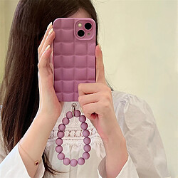 GUPBOO Étui pour iPhone13Pro étui de téléphone portable créatif chaîne de perles violet taro simple pour femme