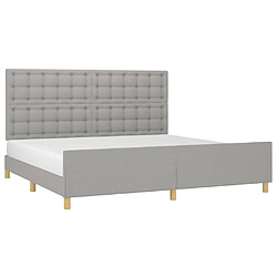 Avis Maison Chic Lit adulte - Cadre Structure de lit avec tête de lit Contemporain Gris clair 200x200 cm Tissu -MN53594