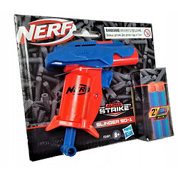 NERF Alpha Strike Slinger SD-1 Souffleur à Coup Unique et 2 fléchettes NERF Elite en Mousse - Recharge, Tension, Feu, Multi Multicolore