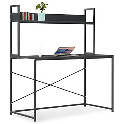 vidaXL Bureau d'ordinateur Noir 120 x 60 x 138 cm