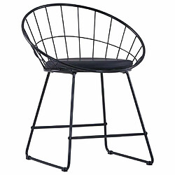 Avis Maison Chic lot de 6 Chaises de salle à manger Chaise de cuisine similicuir noir acier -MN75961