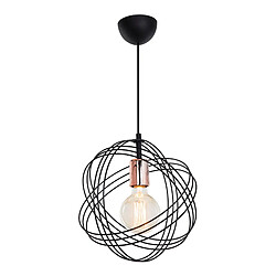 Helloshop26 Lustre lampe lumière suspendu suspension hove en métal 75 cm E27 noir / cuivre 03_0007510