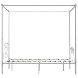 Acheter Maison Chic Lit adulte - Cadre de lit à baldaquin,Structure du lit Contemporain Blanc Métal 140 x 200 cm -MN58871