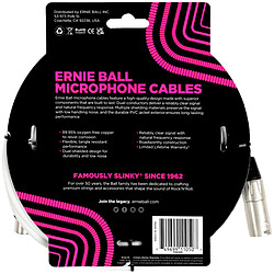 6389 Câble XLR Mâle / Femelle Blanc 6m Ernie Ball