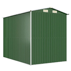 Helloshop26 Abri de jardin cabane cabanon maison de stockage remise extérieur hangar outils robuste 192 x 274 x 223 cm acier galvanisé vert 02_0022362 pas cher