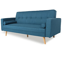 Canapé convertible scandinave Tao Tissu Bleu Canard