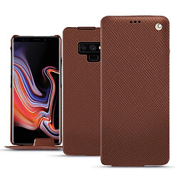 Housse cuir Samsung Galaxy Note9 - Rabat vertical - Marron délicat ( Pantone #95614d) - NOREVE