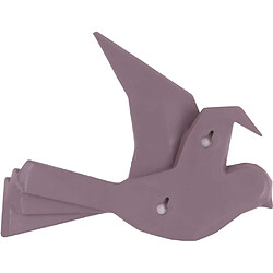 Avis Pt' Oiseau fixation murale en résine violet mat origami Grand modèle.