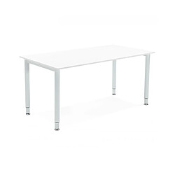 Avis Mes Bureau 160x80x75 cm en bois et métal blanc - ALENA