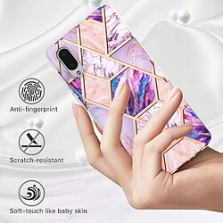 Coque en TPU 2,0mm, IMD, motif marbre, électroplaqué violet clair pour votre Samsung Galaxy A02/M02