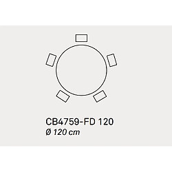 Avis Inside 75 Table repas rond 5 couverts COKTAIL base métal noir plateau stratifié blanc