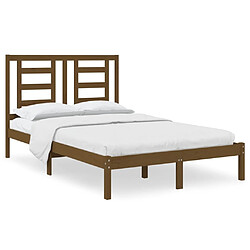 vidaXL Cadre de lit sans matelas marron miel 120x200 cm pin massif