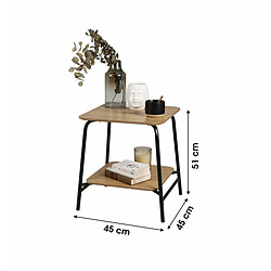 Acheter Lot de 2 Tables d'appoint 2 plateaux en bois structure métallique noir 45X45XH51cm+Urban Living