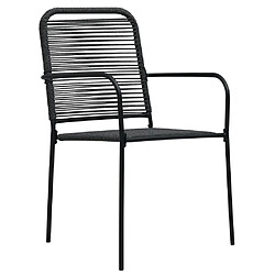 Maison Chic Mobilier à dîner 5 pcs de jardin - Ensemble table et chaises d'extérieur - Salon/Mobilier de jardin classique Corde en coton et acier Noir -MN70680 pas cher