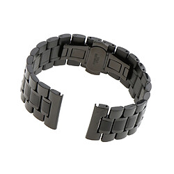 Avis bracelet en acier inoxydable pour hommes bracelet bracelet double fermoir noir 24mm