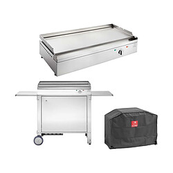 Planet Plancha électrique en inox Chef 80 cm Avec chariot fermé + housse.