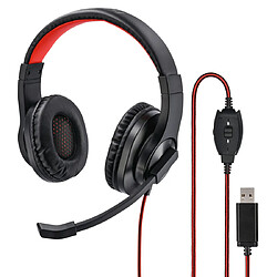 HAMA Casque micro de bureau pour PC "HS-USB400", stéréo, noir